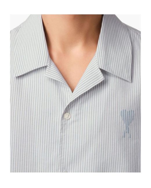 AMI White Ami Camp Collar Short Sleeves Shirt for men