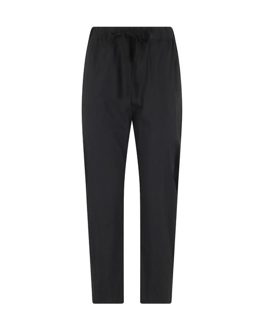 Semicouture Black Drawstring-Waistband Trousers