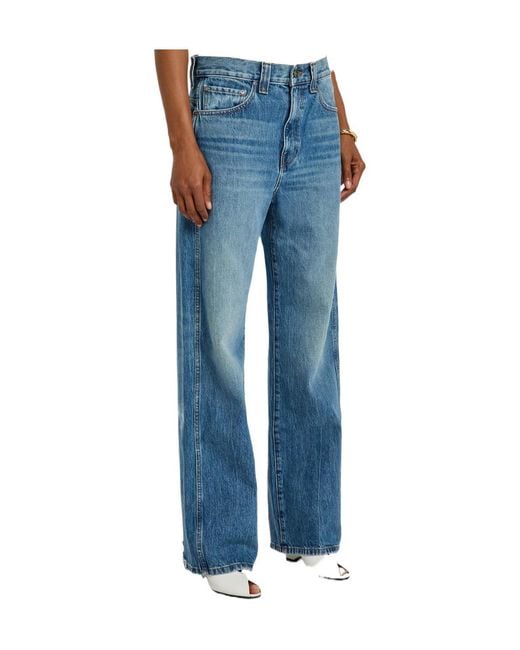 Khaite Blue Solid-Colour Straight-Leg Jeans