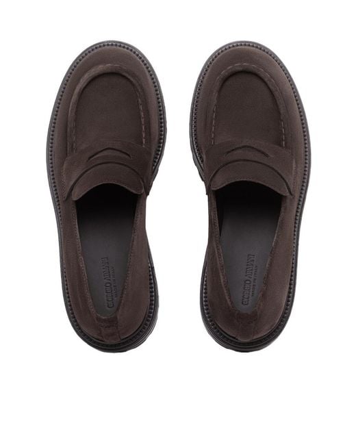 Giorgio Armani Brown Lug Sole Loafers for men