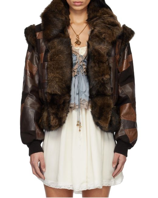 Chloé Black Chloé Short Patchwork Detailed Bomber Jacket