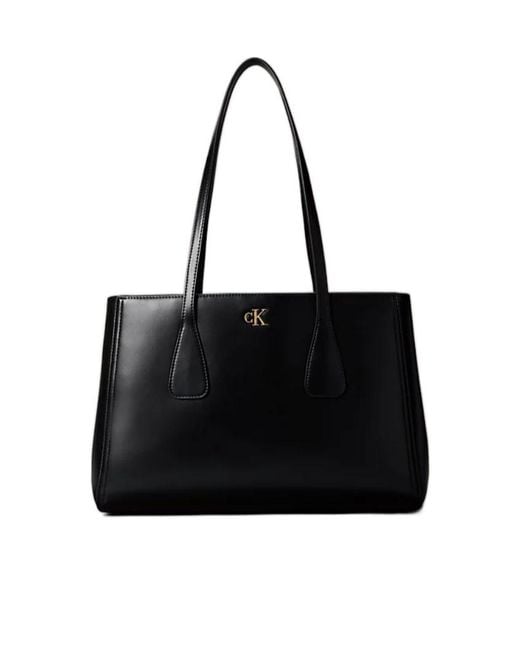Calvin Klein Black Logo-Detail Shoulder Bag