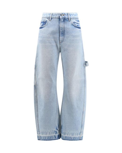 Stella McCartney Blue Logo Patch Straight-Leg Jeans