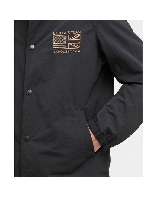 Barbour Black Long-Sleeved Snap-Button Casual Jacket for men