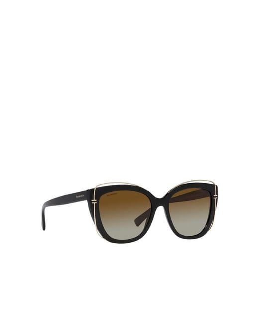 Tiffany & Co Metallic Geometric Frame Sunglasses