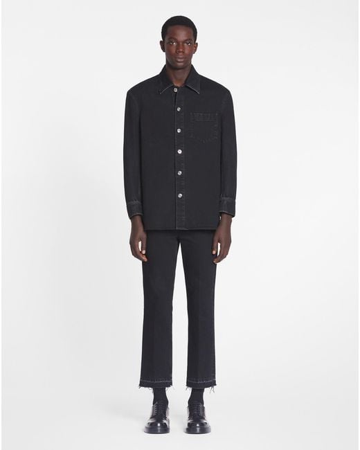 Lanvin Blue Logo Patch Straight Leg Jeans for men