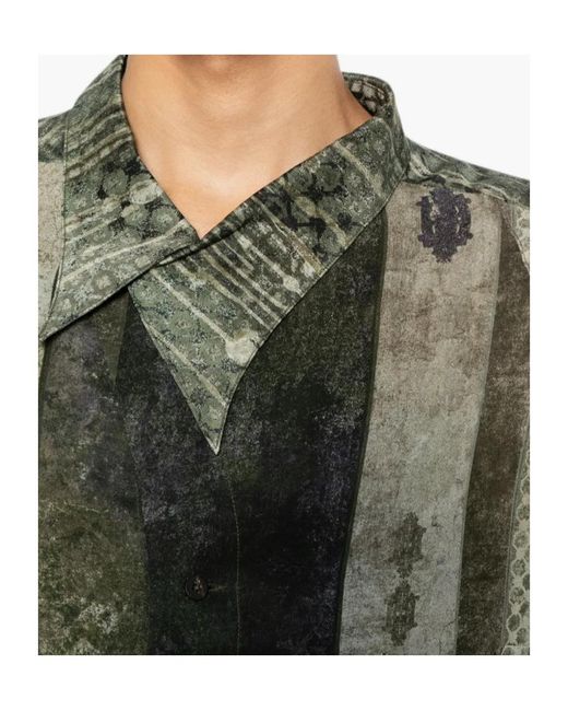 Ziggy Chen Green Printed Shirt for men