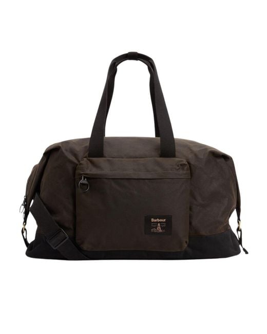 Barbour Black Field Waxed Holdall for men