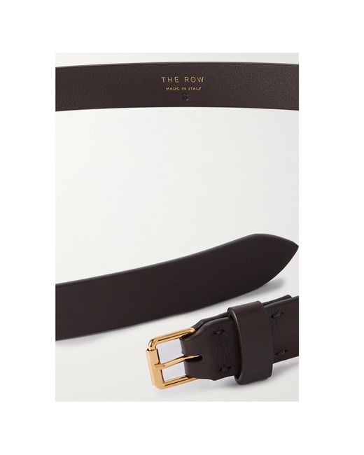 The Row White Leather Waist Belt