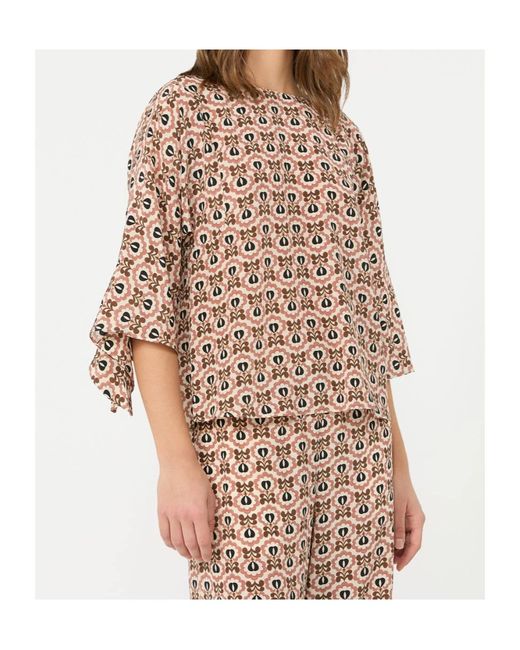 Weekend by Maxmara Natural Printed Silk Crepe De Chine Blouse