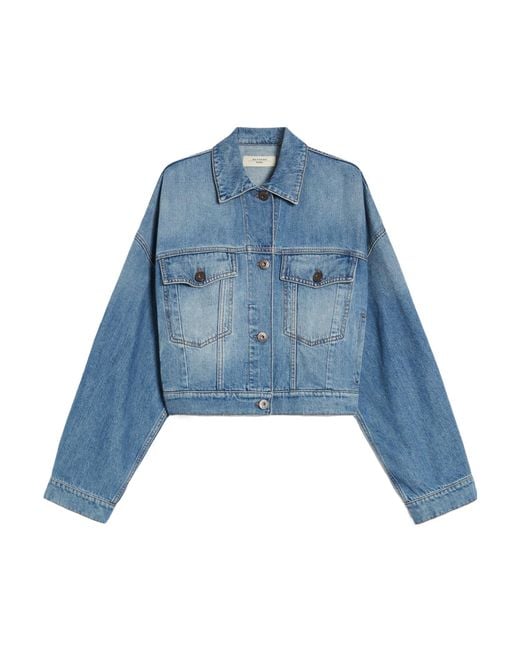 Weekend by Maxmara Blue Cropped Denim Jacket