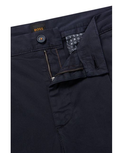 Boss Blue Belt-Loop Casual Pants for men