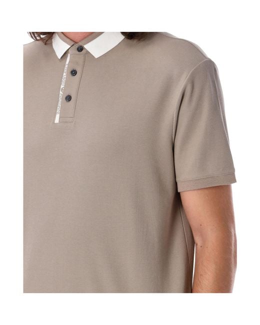 Emporio Armani Blue Striped Edge Polo Shirt for men