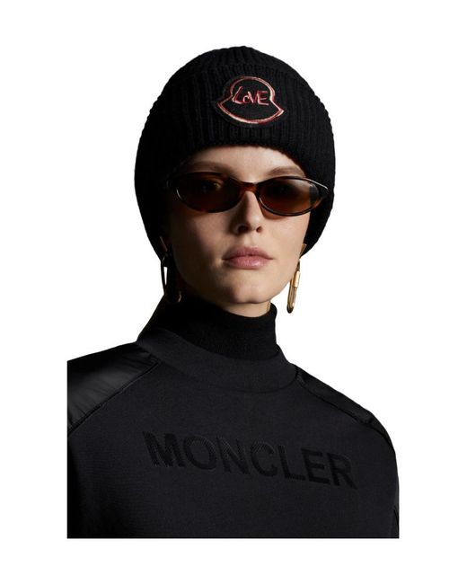 Moncler Black Logo-Lettering Cropped Sweatshirt