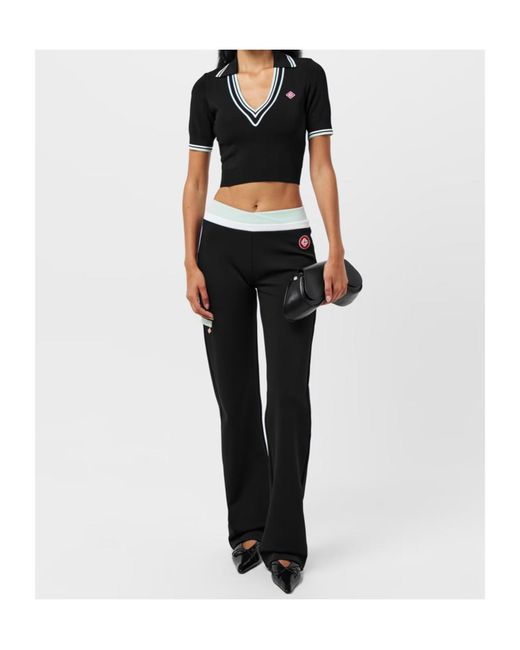 Casablanca Black Logo Patch Casual Pants