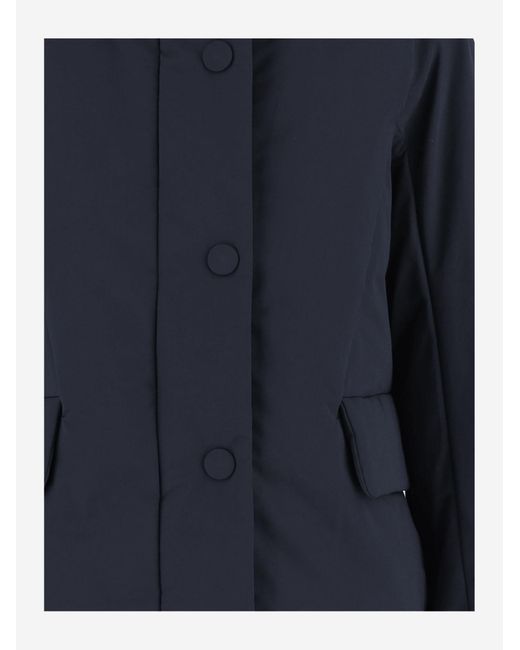 Aspesi Blue Long-Sleeved High-Neck Padded Jacket