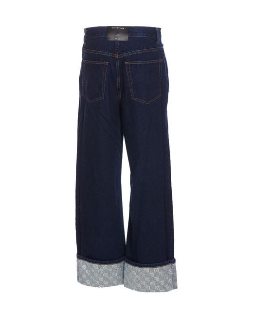 Alexander Wang Blue Middle Waist Straight Tube Jeans