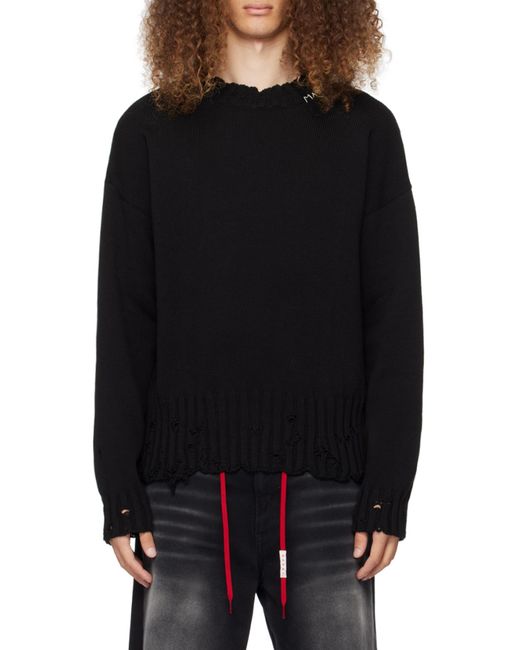 Marni Black Destroyed Effect Sweater for men