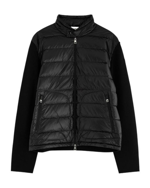 Moncler Black Quilted Nylon And Wool Jacket for men