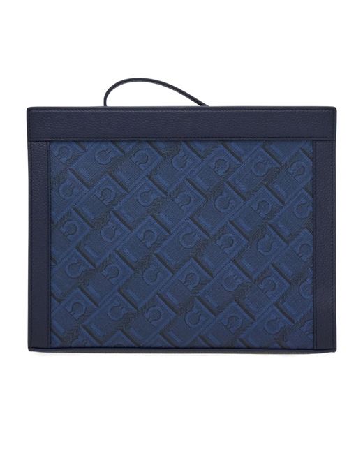 Ferragamo Blue Ferragamo Monogram Pouch for men