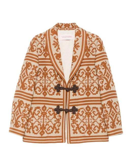 Valentino Brown All-Over Patterned Long-Sleeved Jacket for men