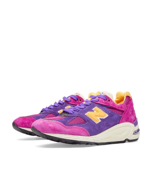 New Balance Purple Logo-Patch Sneakers for men