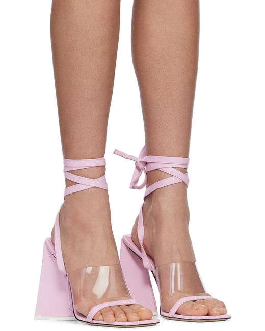 The Attico Pink The Isa Lace-Up Sandals
