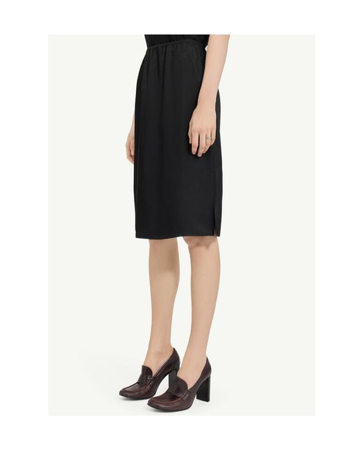 MM6 by Maison Margiela Black Satin Midi Skirt