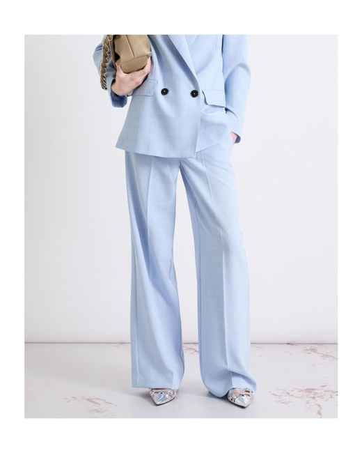 Marella Blue Casual Pants With Belt Loops