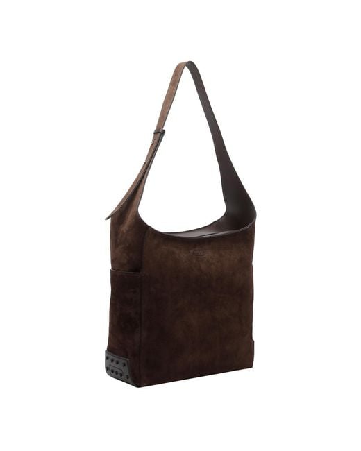 Tod's Brown Suede Shoulder Bag for men