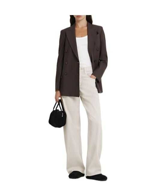Brunello Cucinelli White Denim Wide Leg Jeans