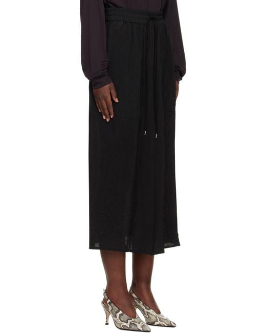 Studio Nicholson Black Drawstring Midi Skirt
