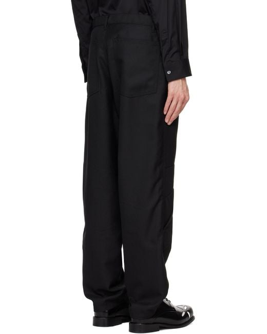 Comme des Garçons Black Stitched Knee Pants for men