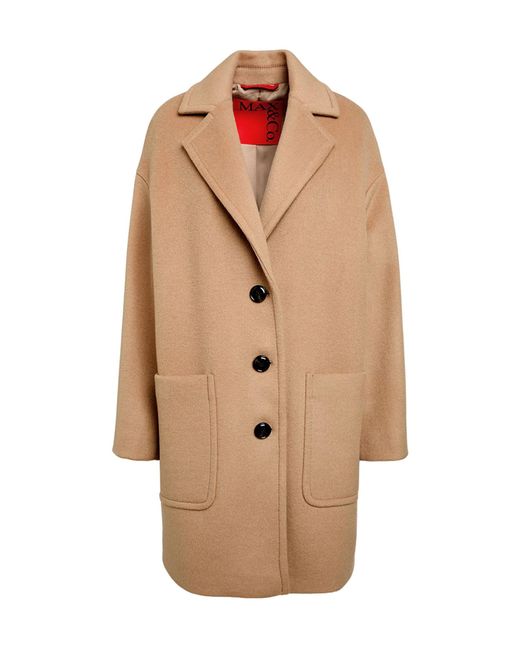 MAX&Co. Natural Stylish And Minimalist Single-Breasted Coat