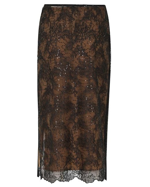 Semicouture Brown Printed Skirt