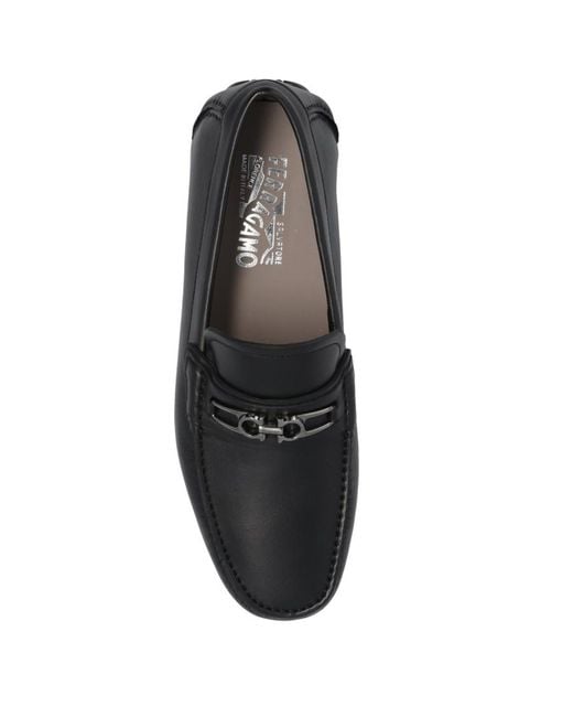 Ferragamo Black Logo Love Shoes for men