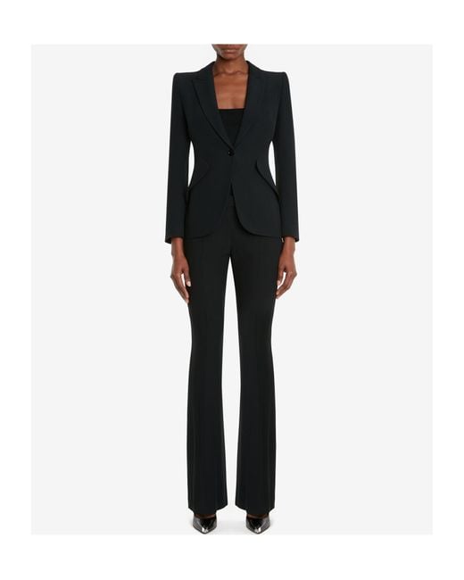McQueen Black Tailored Flared Pants