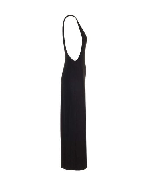 Norma Kamali Black Marissa Wide-Slit Jersey Gown