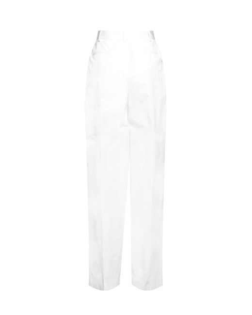Dolce & Gabbana White Loose-Fitting Trousers