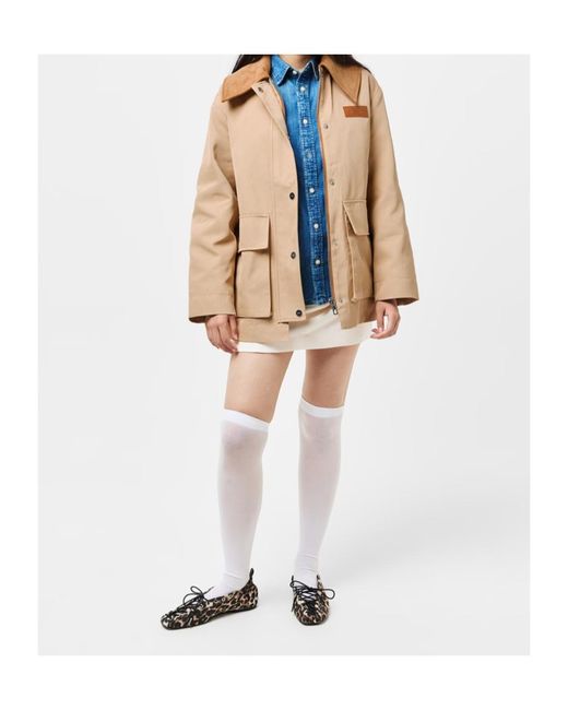 Ganni Natural Camel Twill Midi Jacket