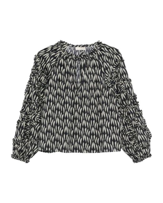 Ulla Johnson Gray Round-Neck Pullover Shirt