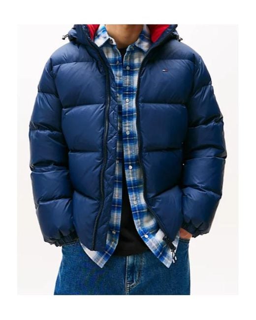 Tommy Hilfiger Blue Logo-Embroidered Padded Jacket for men