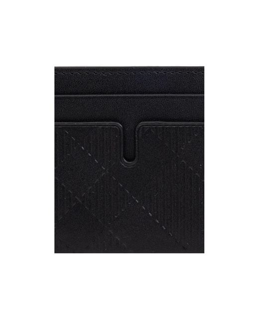 Burberry Black Check-Embossed Open Top Cardholder for men