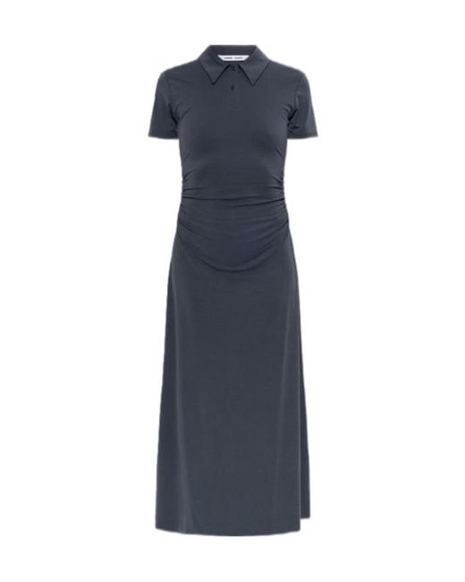 Samsøe & Samsøe Blue Collared Short-Sleeved Dress