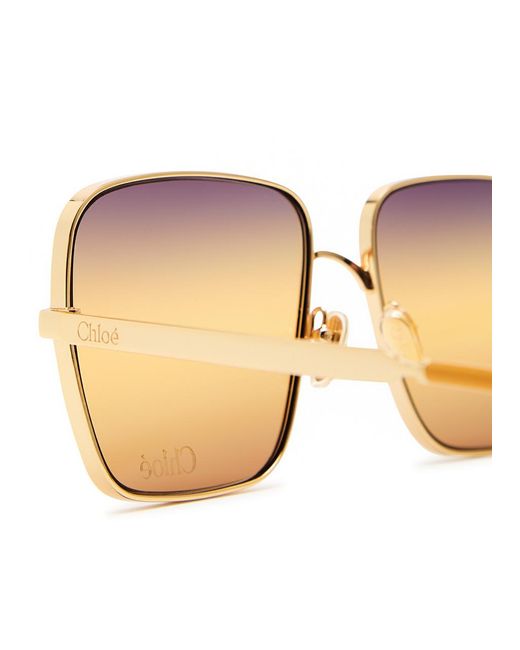 Chloé Metallic Butterfly-Frame Sunglasses