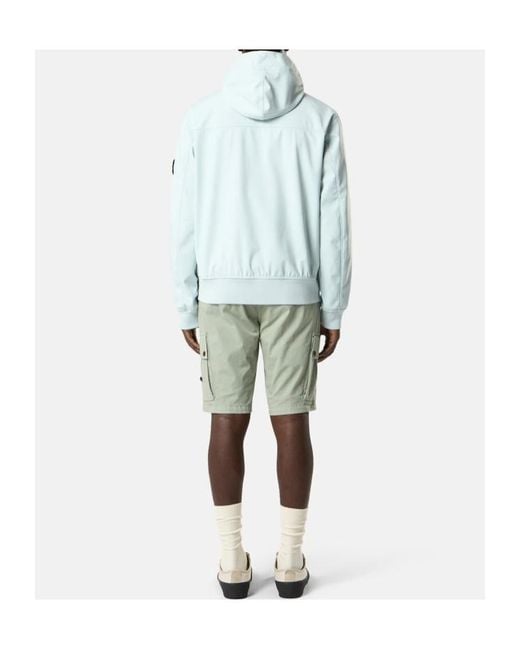 Stone Island Blue Logo Patch Hooded Jacket for men