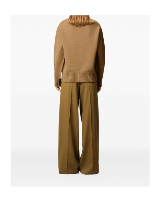 AMI Brown Ami De Coeur Crewneck Sweater for men