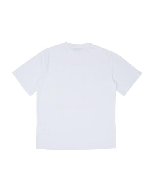 MSGM White Printed Short-Sleeved T-Shirt