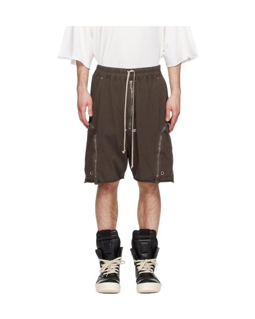 Rick Owens Gray Drawstring Shorts for men