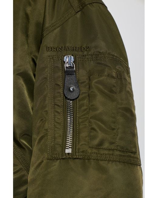 DSquared² Green Aviator Wash 80's Kiodo Bomber